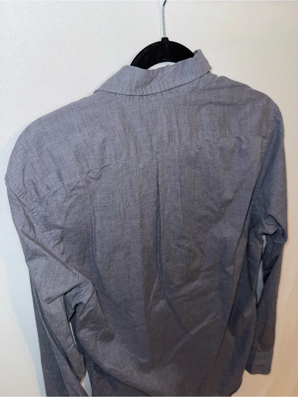 J. Crew Men’s Lightweight Secret Wash Button-Down Slim Shirt, Small, Blue/Grey